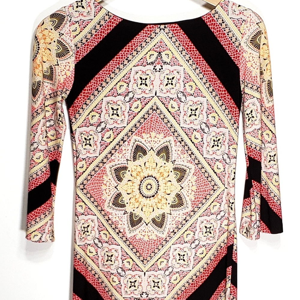 Vintage Carole Size 4 Shift Dress Brown MultiColor